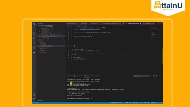 Transaction in mongodb and significance of the objects passed inside mongoose | Interview Question смотреть онлайн