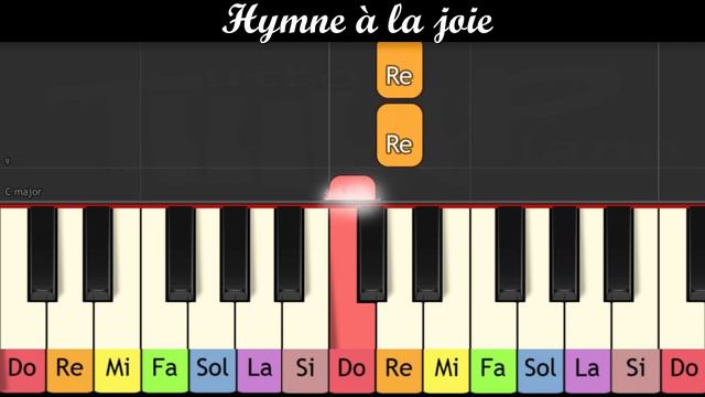 Apprendre "Hymne à la joie" de Beethoven au piano très facile (pour enfant ou débutant) смотреть онлайн