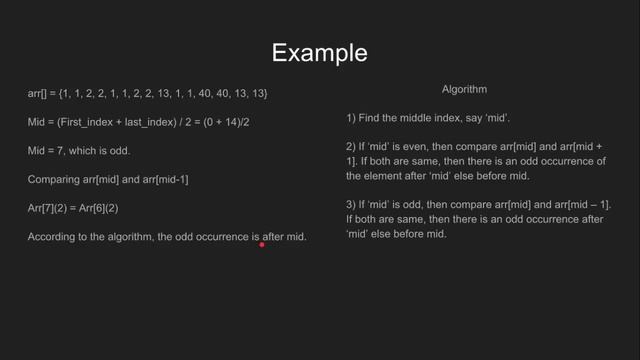 Find the odd appearing element in O(Log n) time | GeeksforGeeks смотреть онлайн