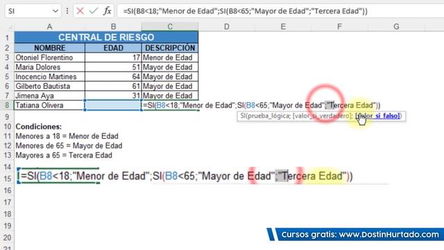 Nuevo Curso de Excel - Capítulo 5, Función Si Anidada ? Dostin Hurtado смотреть онлайн