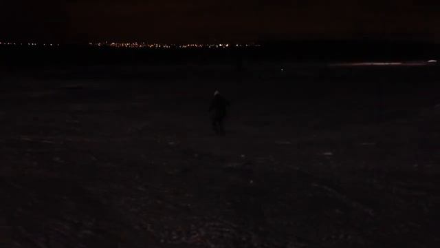 Первое катание супруги на сноуборде