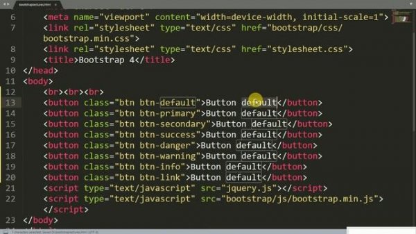 Lec # 9 Buttons in Bootstrap 4 Urdu Hindi Button Styles Button Sizes Button Block Active Disabled I