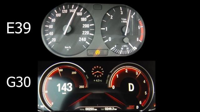 BMW G30 520d VS E39 530D (190hp Vs 193hp) Acceleration Test 0-200
