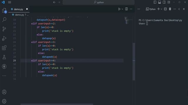 push pop peek in stack in python | dsa full course in hindi playlist смотреть онлайн