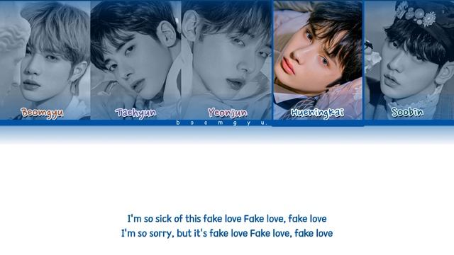 TXT Fake Love Lyrics (Color Coded Lyrics) Ai Cover смотреть онлайн