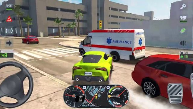 Taxi sim 2020 | Driving Toyota supra in city ??-Car games Android iOS and mobile gameplay смотреть онлайн