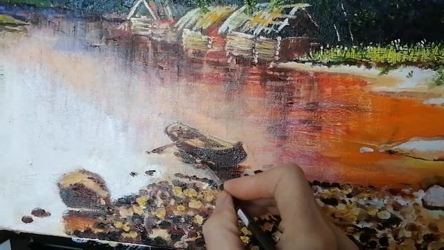 Пишу копию картины Кисилёва "Старая мельница"Холст,масло. смотреть онлайн
