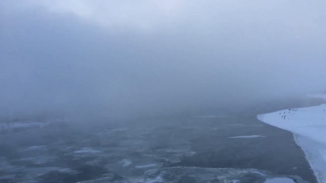 Туман на реке Обь Новосибирск, Димитровский мост. Про Новосибирск. смотреть онлайн