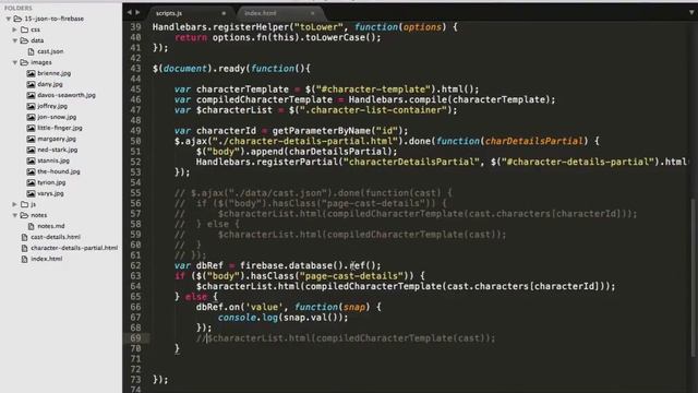 15 Handlebars Training: JSON to Firebase (bonus) смотреть онлайн
