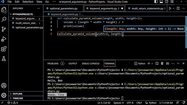 Give a function optional parameters and multiple return statements in #Python | #learnpython смотреть онлайн