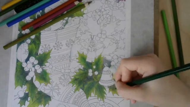 Как нарисовать картину с зайцем цветными карандашами. Рисуем фон, веточки остролиста смотреть онлайн