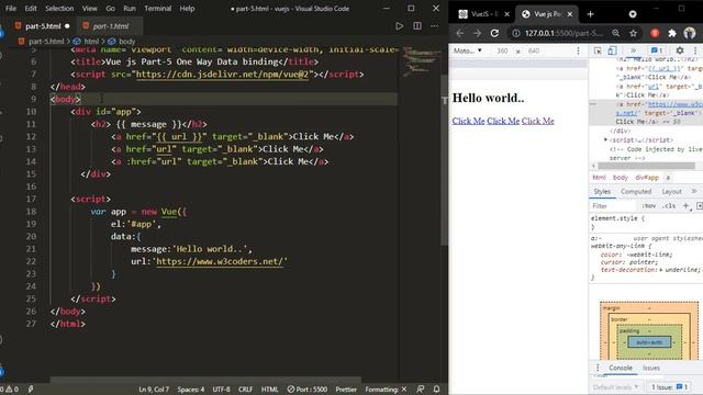#5 VueJs - Binding | One way Data Binding смотреть онлайн