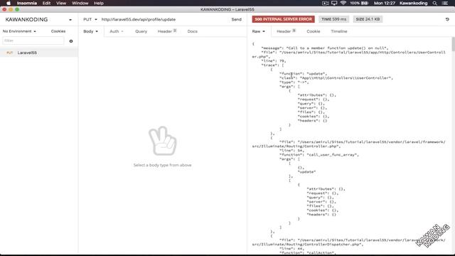 Laravel 5 5 - JSON Stacktrace смотреть онлайн