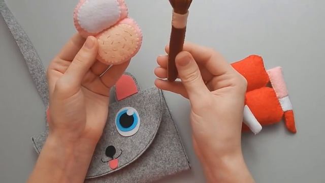 Сумочка "Мишка" і косметика з фетру - Children's purse and makeup kit of felt смотреть онлайн