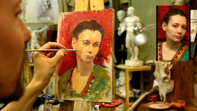 Пример этюда - Обучение живописи. Масло. Портрет, 1 серия смотреть онлайн