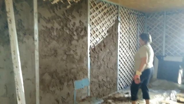 Штукатурка дома из бруса. Глина+ опил смотреть онлайн