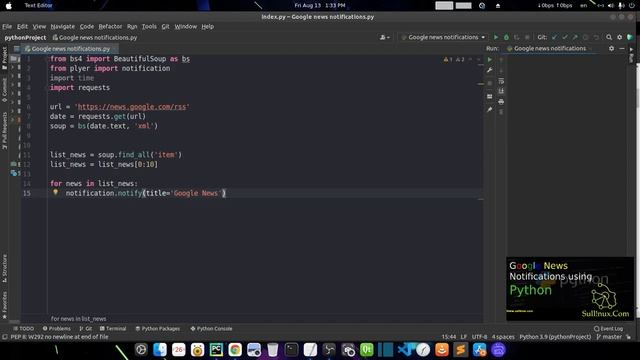 Google News Notification using Python смотреть онлайн