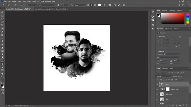 How To Create Ink Stroke photo manipulation in - |Adobe Photoshop 2021| смотреть онлайн