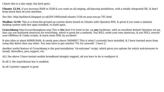 Unix & Linux: What Are Suitable Distros For The Asus EEE PC 701 4G? (4 Solutions!!)