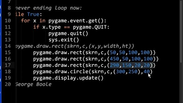 Pygame Draw 2 Eyes, Nose, Mouth смотреть онлайн