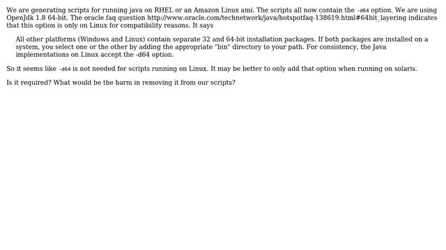 Unix & Linux: Is -d64 required for java on linux? смотреть онлайн