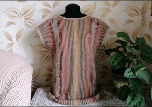 №238 Жилет поперечным вязанием платочной вязкой для начинающих.?Обзор #вязание