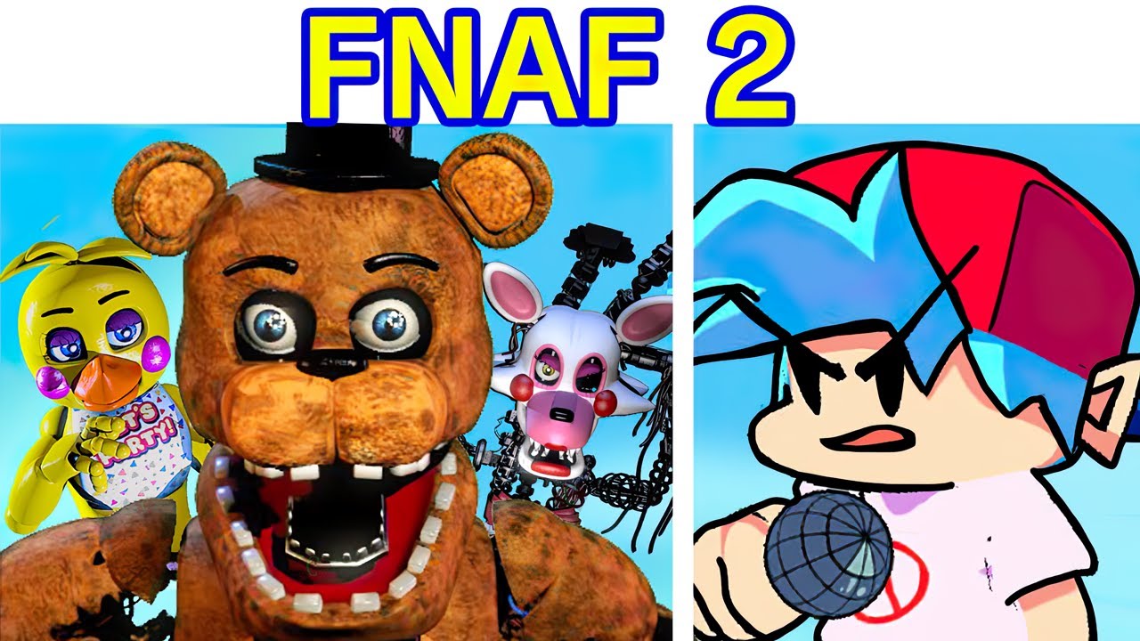 Friday Night Funkin' VS Five Nights at Freddy's 2 FULL WEEK (Toy Chica Foxy Bonnie) (FNF Mod_FNaF 2) смотреть онлайн