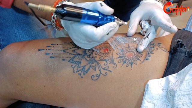 THIGH TATTOO DESIGN | MANDALA TATTOO DESIGN ON THIGH | GUPTA TATTOO GOA смотреть онлайн