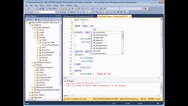 SQL Server Programming Part 9 - Table Variables смотреть онлайн