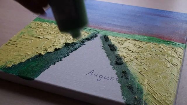 Осеннее поле/Техника рисования на холсте/Учебник по Акрилу смотреть онлайн