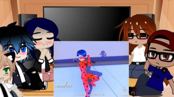 реакция леди баг и супер кота на них💗