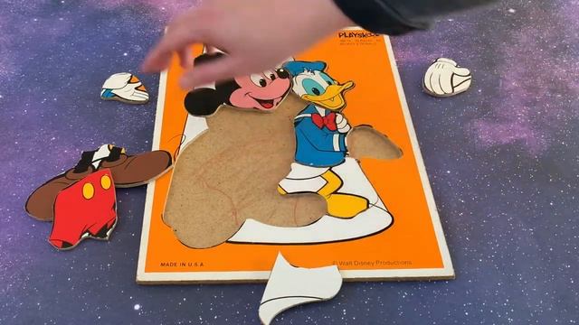 LET'S DO A PUZZLE | Retro Playskool Mickey and Donald 10 piece puzzle ? смотреть онлайн