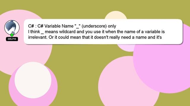 C# : C# Variable Name "_" (underscore) only смотреть онлайн