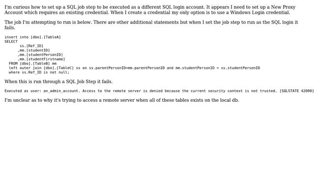 SQL Job step run as different sql account (2 Solutions!!) смотреть онлайн