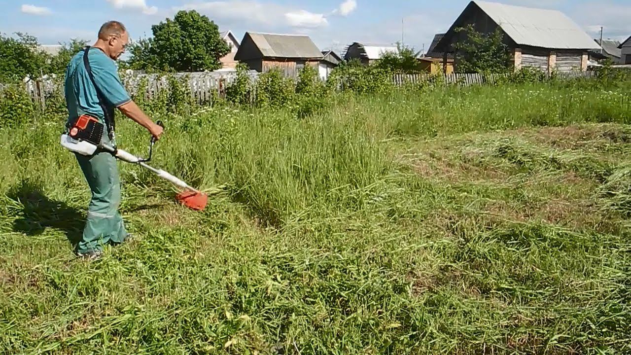 Сборка и запуск бензокосы (триммера) ч.2 смотреть онлайн