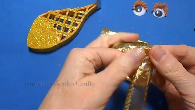 ИГРУШКА НА ЕЛКУ из фома/ЗОЛОТАЯ РЫБКА/Christmas Tree Toy/Decoraciones De Navidad/decorações De Nata