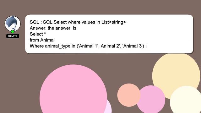 SQL : SQL Select where values in List string смотреть онлайн