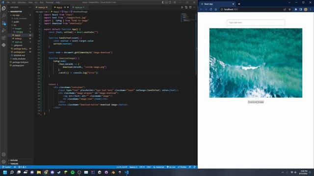 How to Download an Image with Overlayed Text - React JS // Creating an Image Editor Website - EP 2 смотреть онлайн