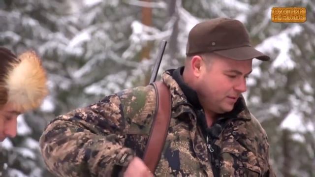 Зимняя, загонная охота на лосей в HD смотреть онлайн