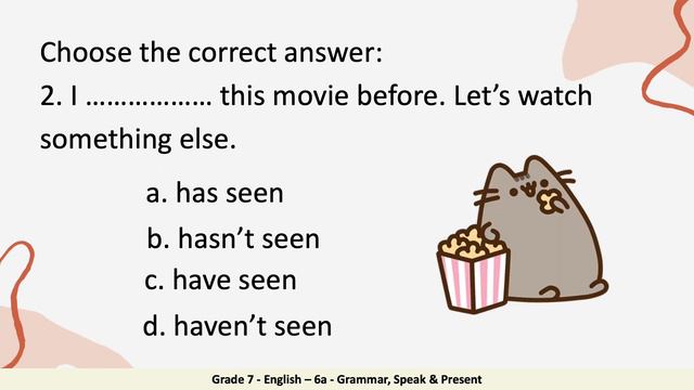 Grade 7 English – 6a Grammar, Speak & Present смотреть онлайн