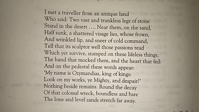 Ozymandias by PB Shelly poem with short explanation | context of Ozymandias смотреть онлайн