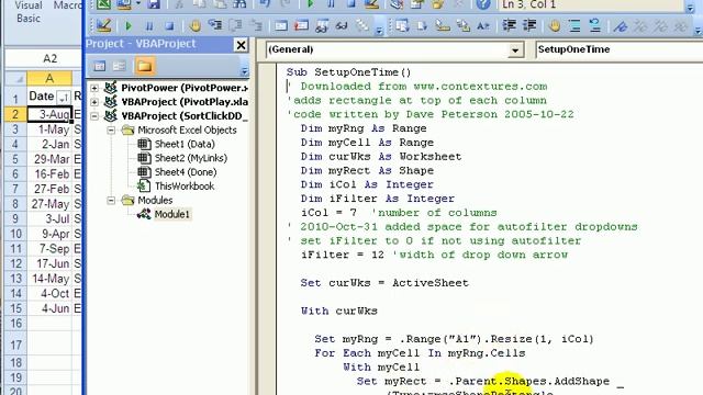 Excel VBA - Click Column Heading to Quickly Sort Table смотреть онлайн