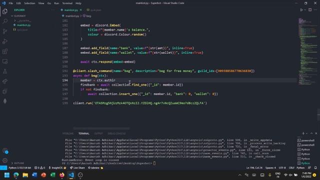 Pycord 04 Economy bot смотреть онлайн