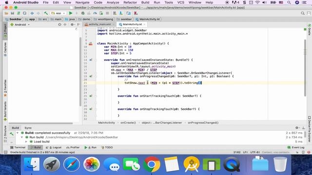 การปรับแต่งและการกำหนดช่วงสไลด์ให้กับSeekBar смотреть онлайн
