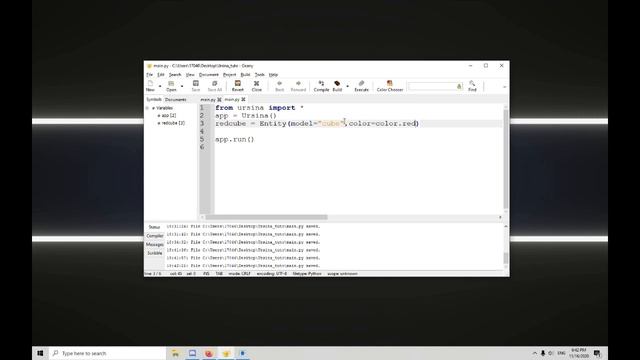 Ursina Engine Tutorial 01: Drawing and Rotating a Red Cube смотреть онлайн
