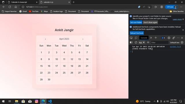 Calendar || HTML || CSS || JAVASCRIPT смотреть онлайн