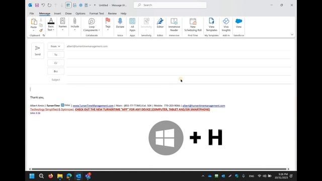 Using Windows Plus H keys to use Voice Text Feature Quickly in Teams and Outlook смотреть онлайн