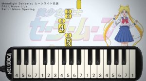 Sailor Moon Opening - Moonlight Densetsu 『ムーンライト伝説』 Easy Melodica Tutorial