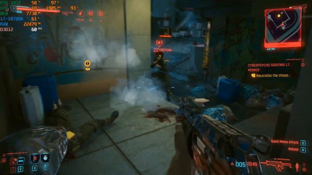 Cyberpunk 2077 Cyberpsycho Sighting: Lt. MOWER , IN 2021 PATCH 1.23 GeForce RTX 3070, I7-10700k, смотреть онлайн