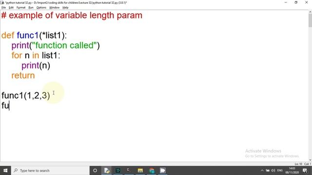 python tutorial 32 variable length argument in function define HINDI URDU смотреть онлайн